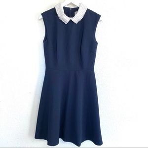 Eliza J Pearl Peter Pan Collar Navy Sheath Dress
